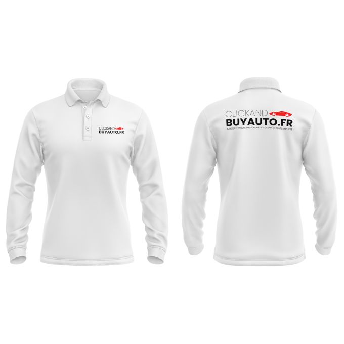 Polo Homme Manches Longues ClickAndBuyAuto.fr – Image 2