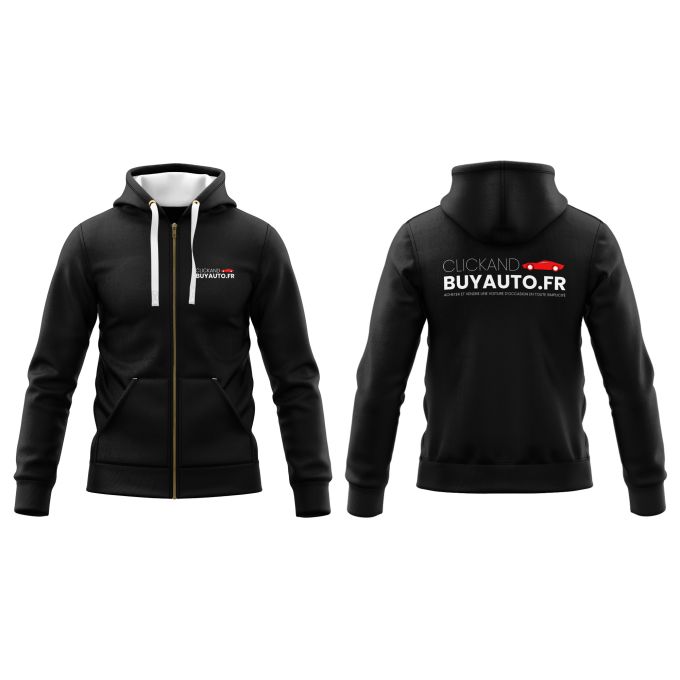 Sweat à Capuche Zippé ClickAndBuyAuto.fr – Image 2